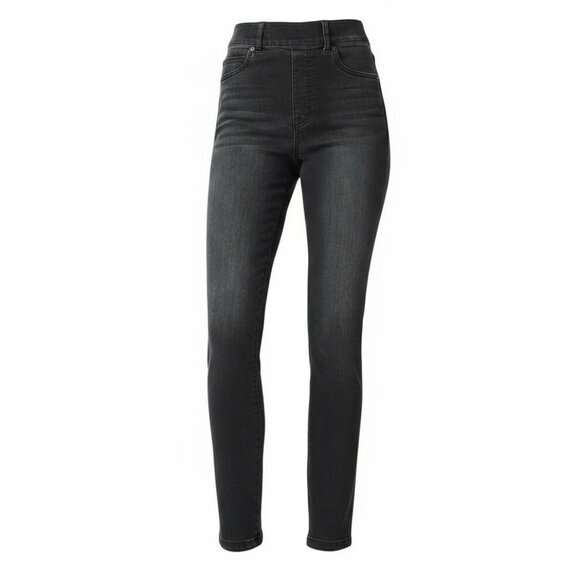 SPANX Straight Ankle Jeans Size Small Denim Pull On Vintage Black Slimming 20355 - Picture 2 of 13